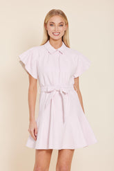 DOLCE CABO BELTED LEATHER FLUTTER SLEEVE
