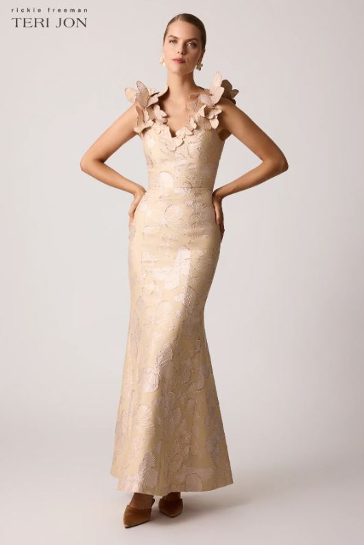 TERI JON BUTTERFLY SHOULDER GOWN Effie's Inc TERI JON BUTTERFLY SHOULDER GOWN Effie's Inc