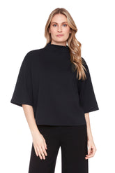 UP! BUTTER SHORT SLEEVE TURTLENECK TOP