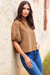FINLEY MARICE CORDUROY POPOVER TOP