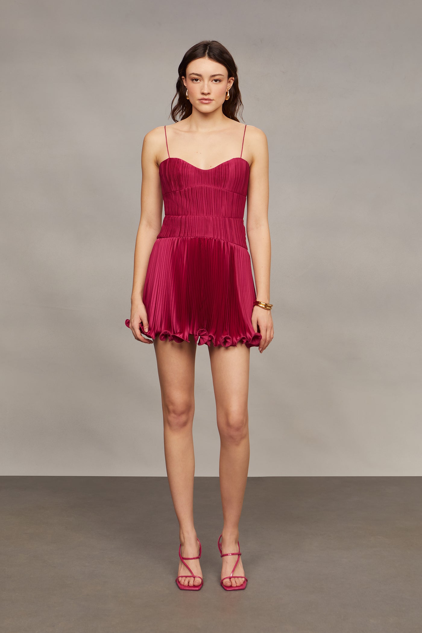 amur pleated dress Cami Pleated Mini Dress Berry Blush / 2