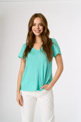 J SOCIETY S/S VNECK SLUB