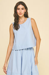 PINCH SOLID POPLIN SLEEVELESS TOP