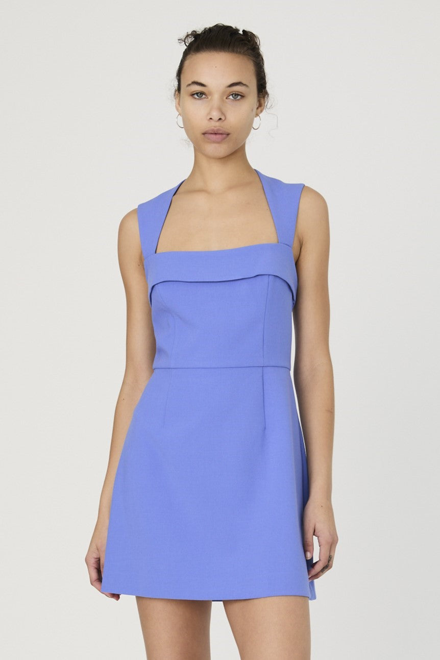 French Connection Women's Whisper Collar Mini Dress - Baja Blue - Size 2 French Connection Women's Whisper Collar Mini Dress - Baja Blue - Size 2