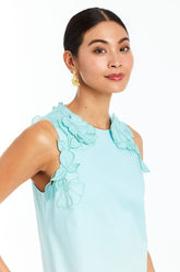 MESTIZA JUNIPER SHIFT MINI DRESS W EMBROIDERY APPL