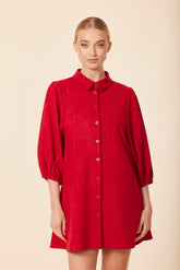 DOLCE CABO COLLARED SUEDE SWING DRESS