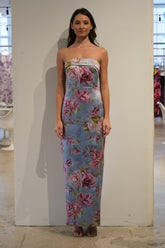 THEIA CLEO STRAPLESS COLUMN GOWN