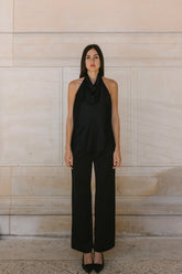 STEPH ALISE SATIN DRAPE TOP