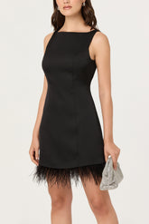 ASTR ALISANNE FEATHER DRESS