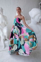 L'IDEE BLACK TIE PLEATED GOWN