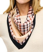 GS CHAIN PLAID SILKY BANDANA SCARF