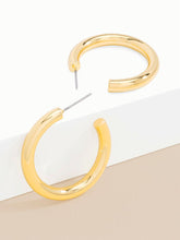 ZENZII 25MM SMALL BRASS C HOOP EARRING W METAL PLA