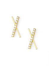 ZENZII PAVE CRISS CROSS STUD EARRING