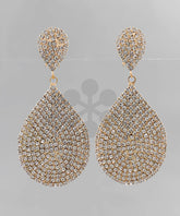 GS TEARDROP CRYSTAL CLIP EARRING