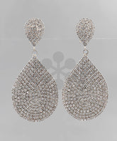 GS TEARDROP CRYSTAL CLIP EARRING
