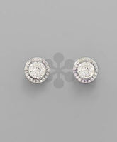 GS ROUND CZ STUD POST EARING