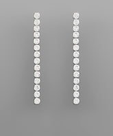 GS 3MM CZ ROW DROP EARRING