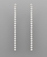 GS 3MM CZ ROW 3" DROP EARRING