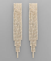 GS RHINESTONE TASSEL EARRINGS