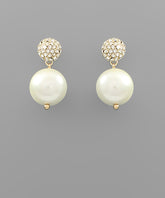GS LARGE BEAD AND PEARL EARRING
