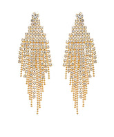 GS PAVE TEARDROP CHAIN EARRING