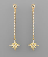 GS LINEAR STAR DROP EARRING