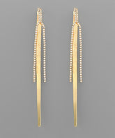 GS SKINNY LONG PAVE EARRING