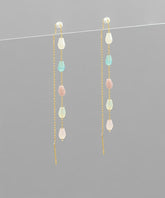 GS DANGLE BEAD CHAIN EARRING
