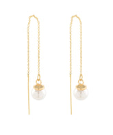 GS CHAIN THREADER PEARL DROP EARRING