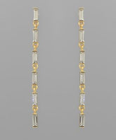 GS BAGUETTE LINEAR DROP EARRING