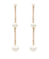 GS STATIONED PEARL & CUP CHAIN EARRING