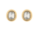 GS EMERALD CUT & METAL EARRING