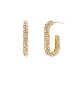 GS PAVE CRYSTAL ELONGATED OVAL HOOPS