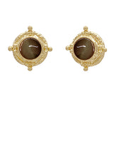 GS ANTIQUE CATS EYE TEXTURED EARRING