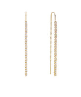 GS CZ STONE CHAIN THREADED EARRING