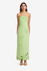 LEO LIN RAYNA APPLIQUE BUSTIER MAXI DRESS