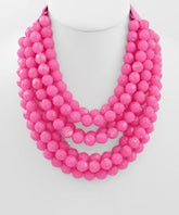 GS FACETED MARBLE BEAD NECKLAC