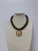 YOCHI LARGE BEAD & COIN PENDANT NECKLACE