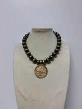YOCHI LARGE BEAD & COIN PENDANT NECKLACE