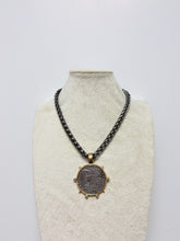 YOCHI THICK CHAIN STUDDED COIN NECKLACE