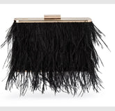OLGA BERG ESTELLE FEATHER CLUTCH