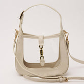 CLEARLY HANDBAGS THE PAIGE LEATHER DETAIL W BUCKLE