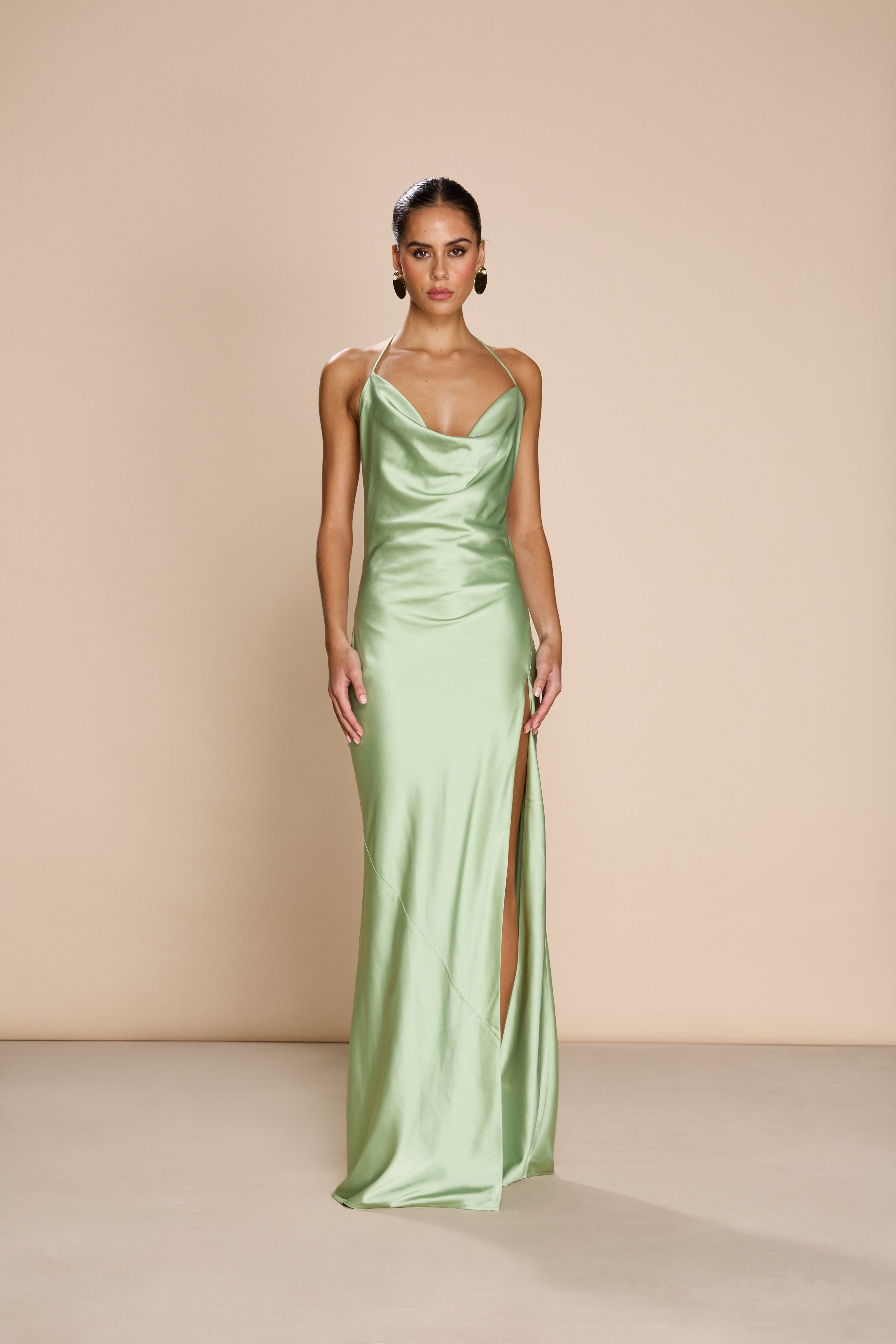 sonya satin dress Sonya Satin Maxi Dress - Mauve/combo