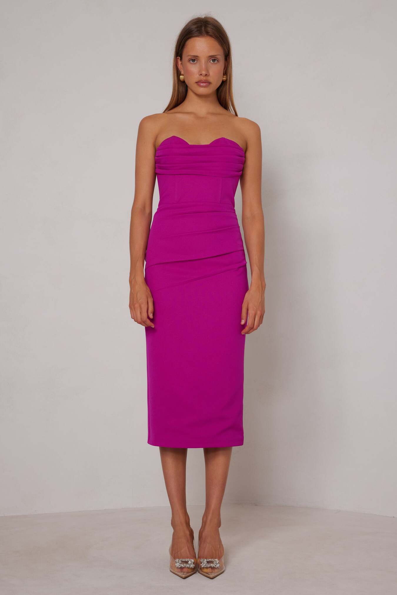 Elle Zeitoune Zaria Midi Dress S / Fuchsia Elle Zeitoune Zaria Midi Dress S / Fuchsia