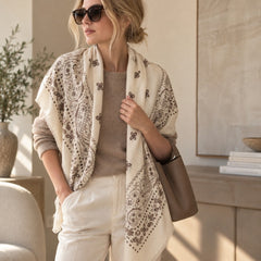 ELLISON + YOUNG BRUSHED BANDANA OVERSIZED SQ SCARF