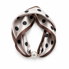 ELLISON + YOUNG SATIN TWILLY SCARF NECKLACE W JEWE