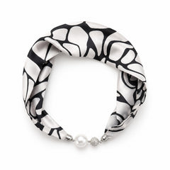 ELLISON + YOUNG SATIN TWILLY SCARF NECKLACE W JEWE