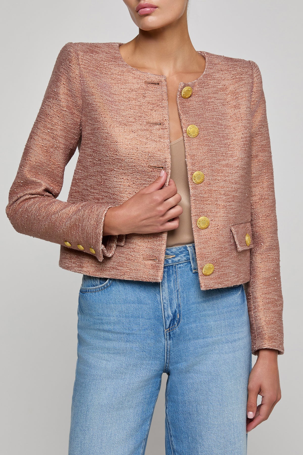 L'AGENCE ZELL COLLARLESS JACKET