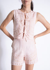 KARINA GRIMALDI AURORA EMBROIDERED SHORTS