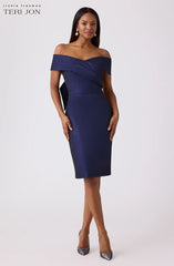 TERI JON BOWBACK COCKTAIL DRESS